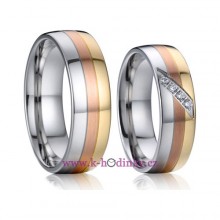 Ocelové snubní prsteny 027 - Edward a Bella, pár