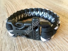 Náramek paracord černo/bílý PARA_11